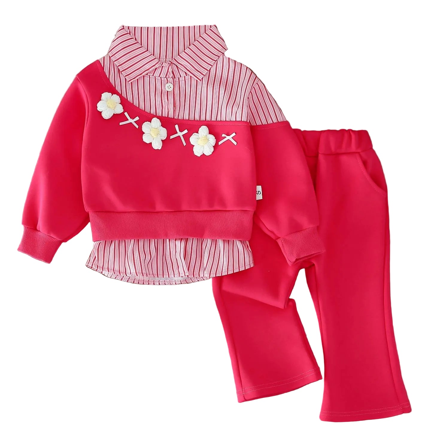 Girls' 3D Blooming Flora 2-Piece Outfit Set