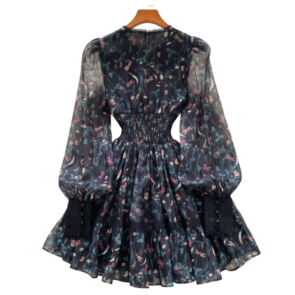 Lace Temperament Long Sleeve Dress