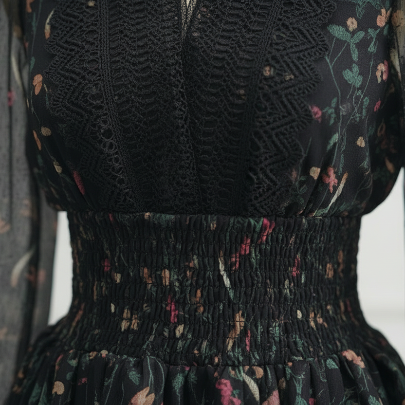 Lace Temperament Long Sleeve Dress