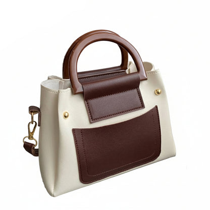 The Two-Tone Top Handle Crossbody Bag