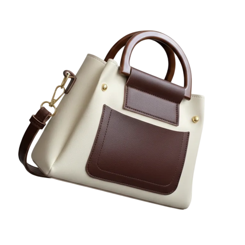 The Two-Tone Top Handle Crossbody Bag