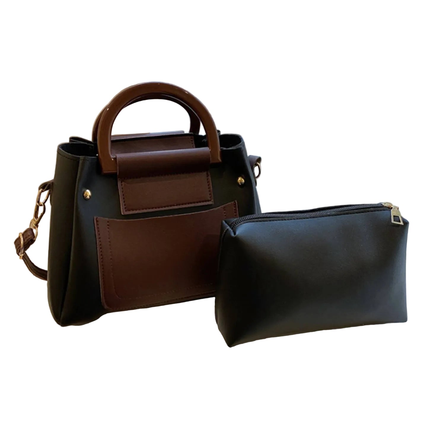 The Two-Tone Top Handle Crossbody Bag