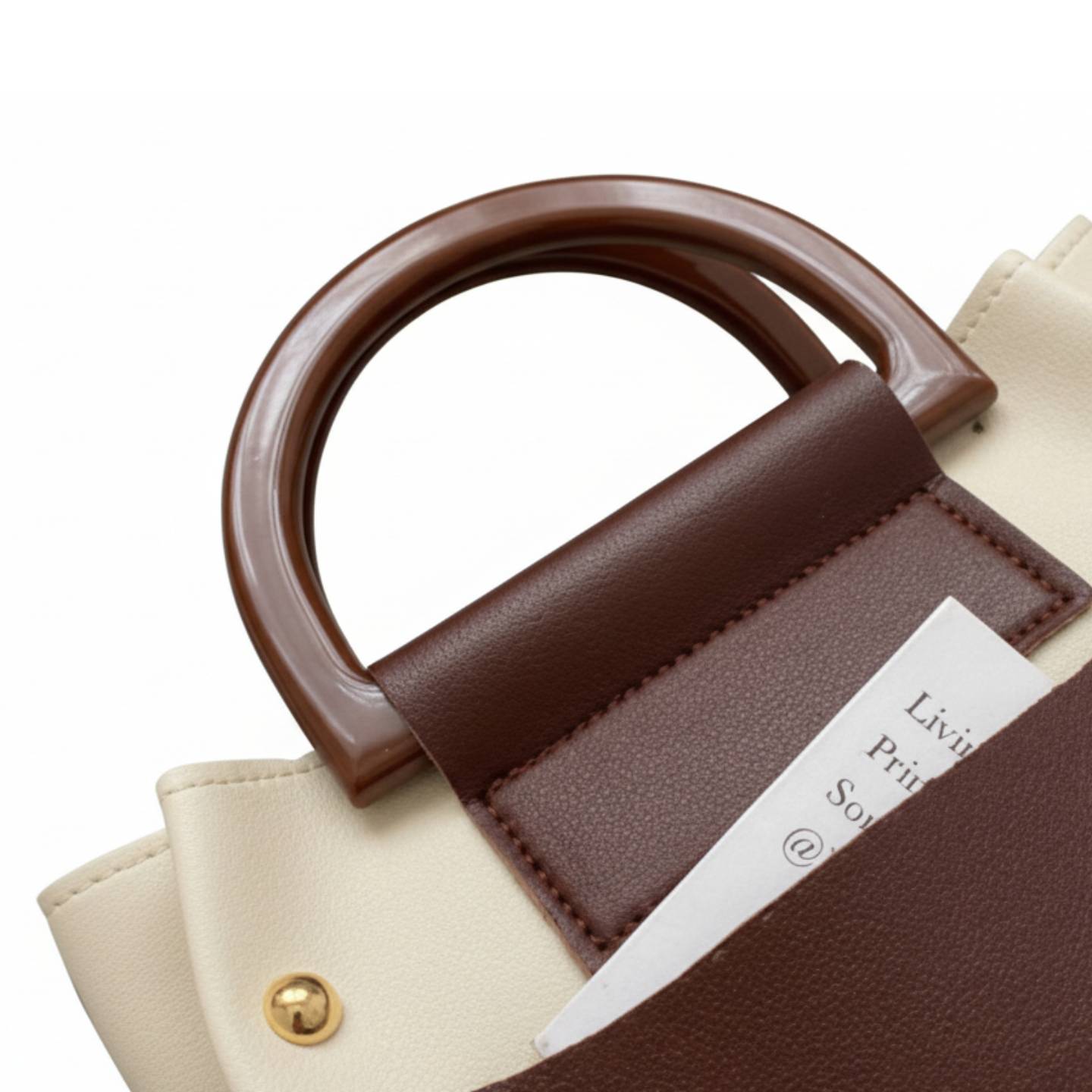 The Two-Tone Top Handle Crossbody Bag