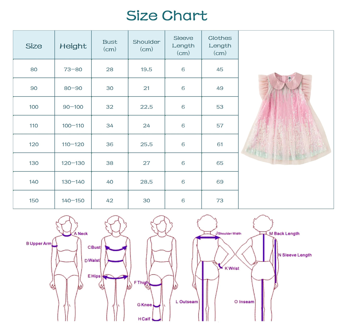 Girls Gradient Fairy Sequin Dress