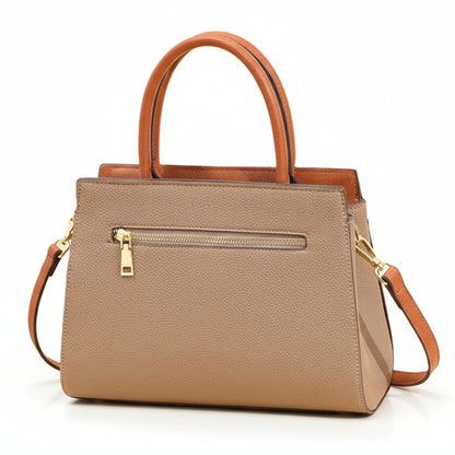 Patterned Linear Buckle Satchel Shoulder / Crossbody Bag