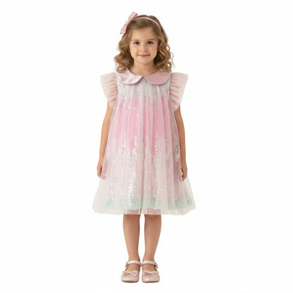 Girls Gradient Fairy Sequin Dress