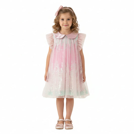Girls Gradient Fairy Sequin Dress