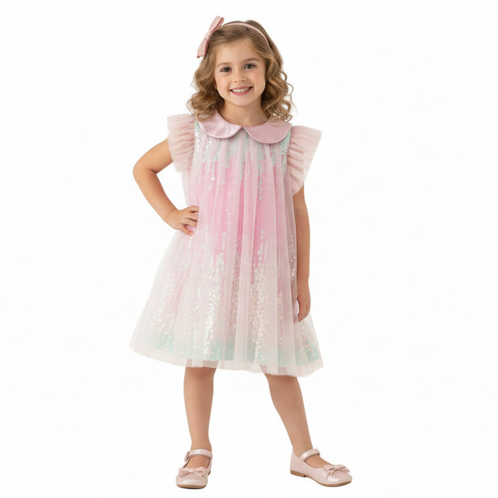 Girls Gradient Fairy Sequin Dress