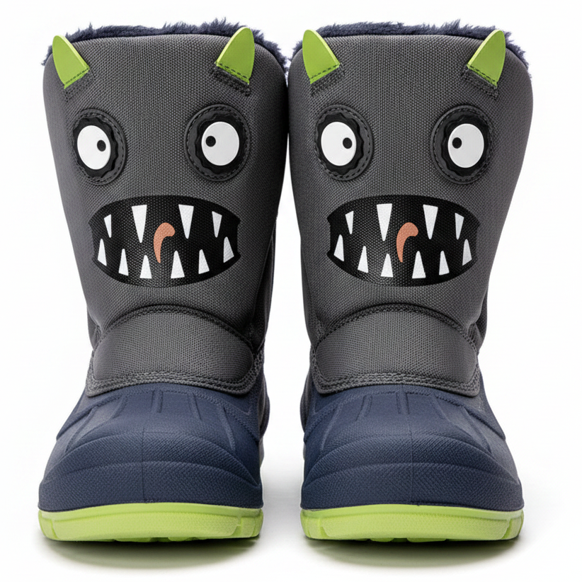 Children's Cute Cartoons Winter Hug Snow Boots - Monster
