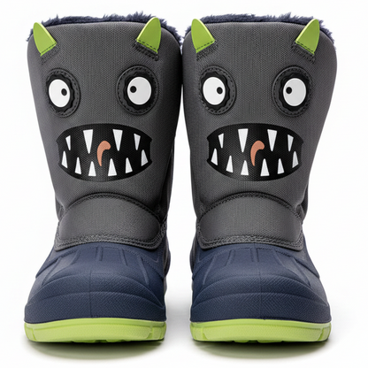 Children's Cute Cartoons Winter Hug Snow Boots - Monster