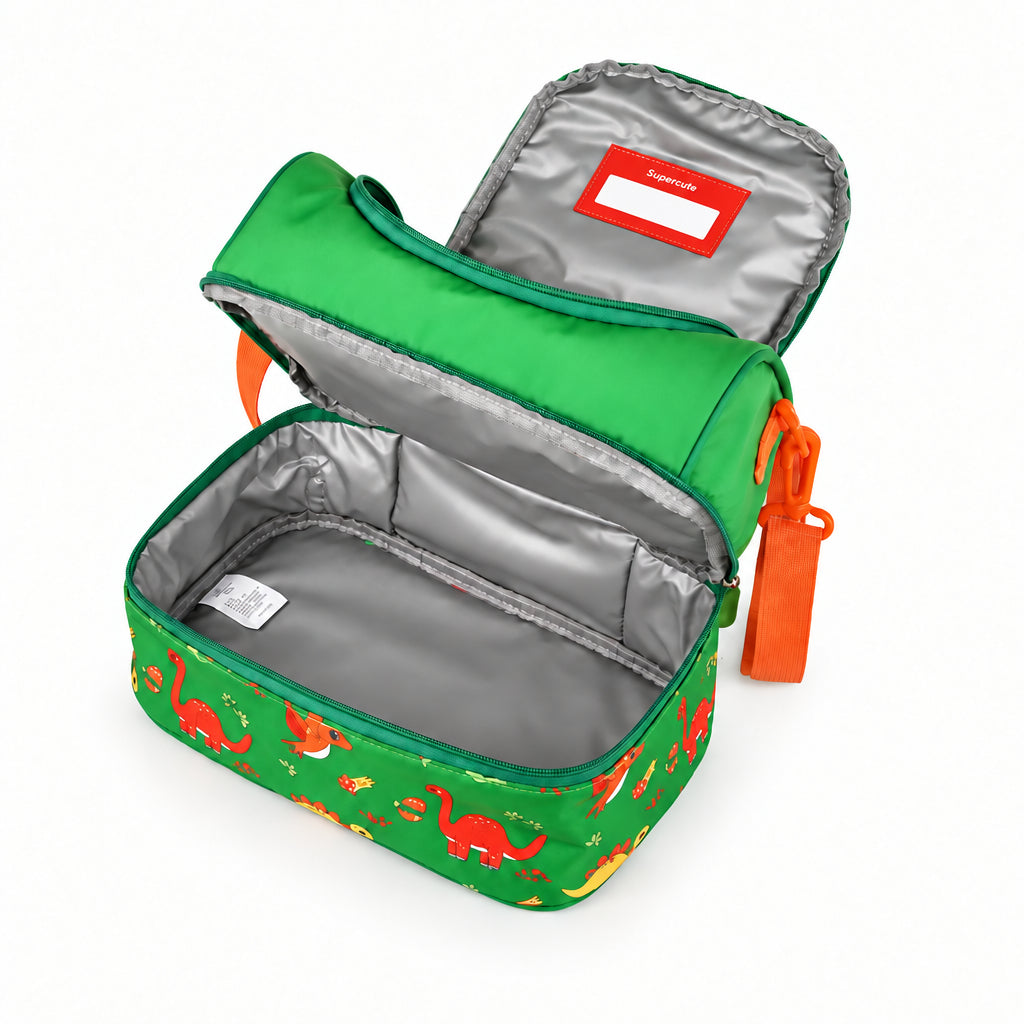 Supercute Super Dino School Backpack & Lunch Bag Set