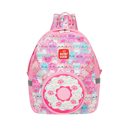Supercute 2-in-1 Cats Love Donuts Kids Backpack with Detachable Donut Crossbody Bag