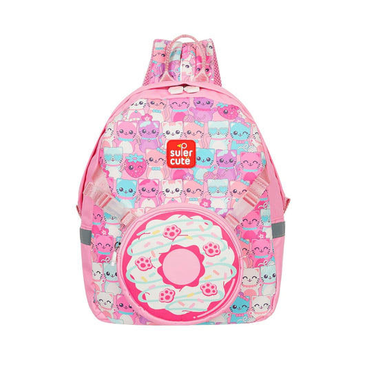 Supercute 2-in-1 Cats Love Donuts Kids Backpack with Detachable Donut Crossbody Bag