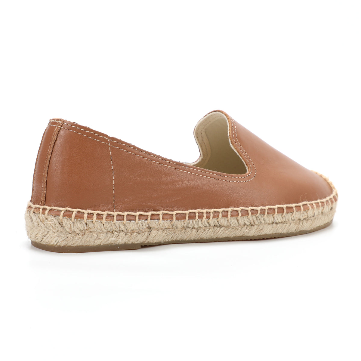TONIVIS Women's Slip-On Cowhide Leather Espadrille Flats