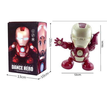 360 Degree Rotating Dance Hero Interactive Superhero Action Figure with Lights & Music