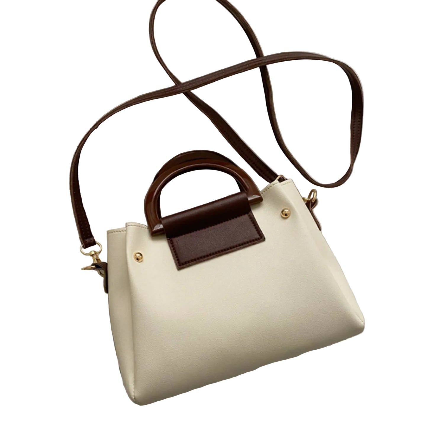 The Two-Tone Top Handle Crossbody Bag