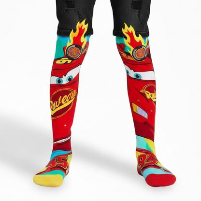 Lightning McQueen Knee-High Crazy Socks