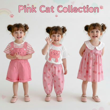 Girls' Pink Cat Outfit Set