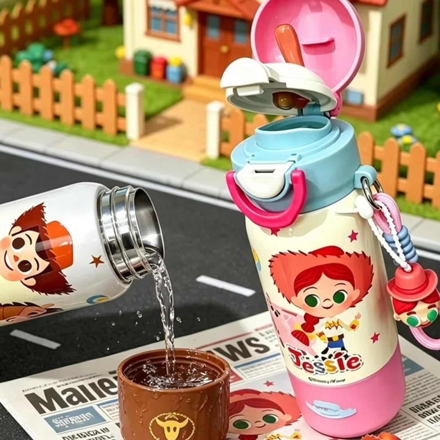 Toy Story Kids Insulated Stainless Steel Water Bottle with Charm