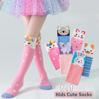 Girls Animal Cartoon Over-The-Knee Crazy Socks