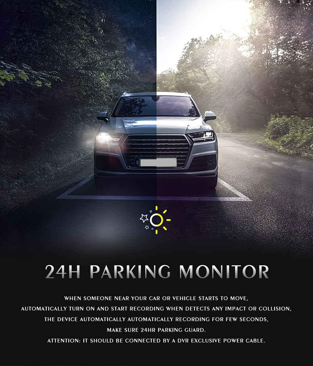 4-Channel Car Dash Camera with 1080P Front And 720P Left/Inside Right Rear DVR, Featuring Night Vision, Loop Recording, And 24-Hour Parking Monitoring for Vehicle Additions