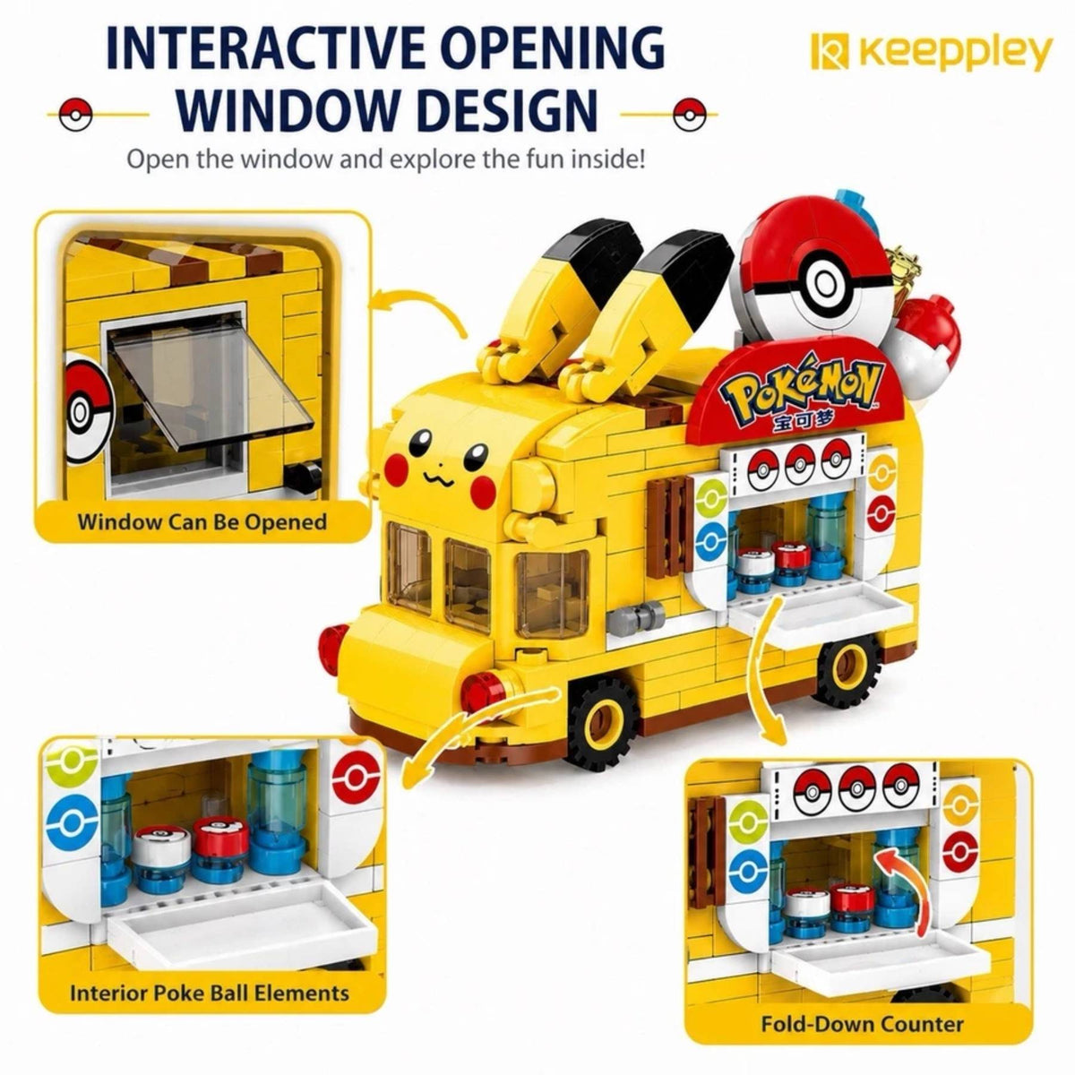 Keeppley x Pokémon Pikachu Mini Vehicle Building Block Collection