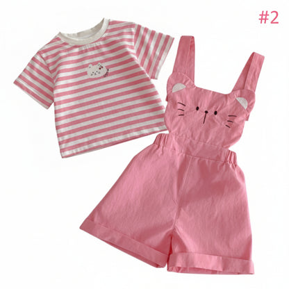 Girls' Pink Cat Outfit Set