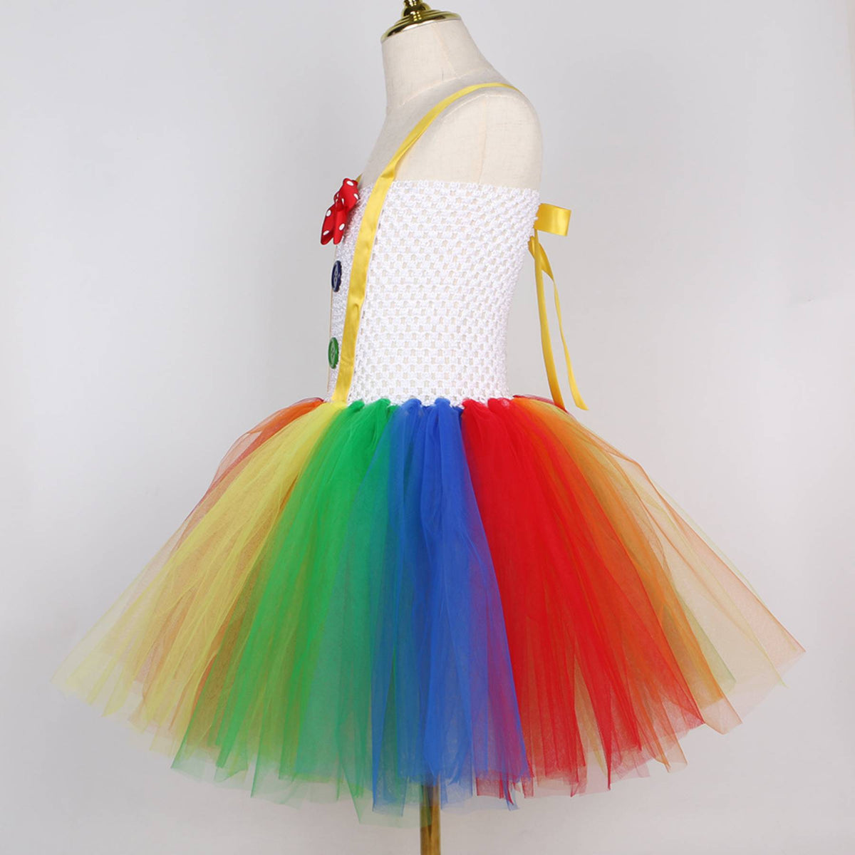 Girls Rainbow Clown Tutu Costume Set