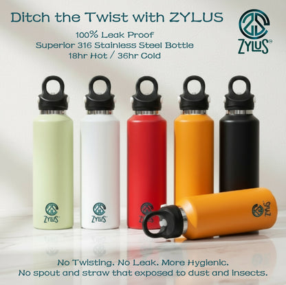 Stainless Steel Insulated Twist Free Water Bottle - 1 Liter
