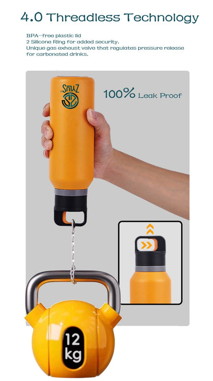 Stainless Steel Insulated Twist Free Water Bottle - 550ml