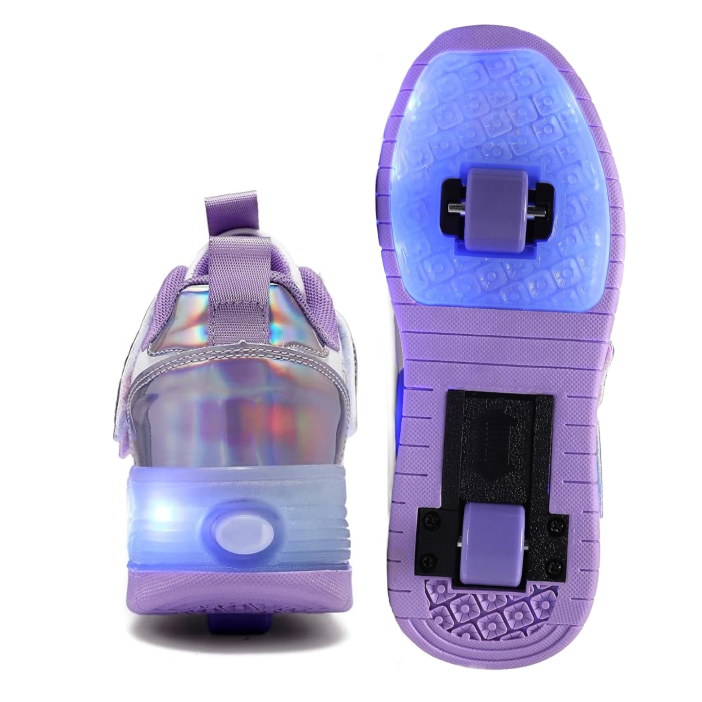 Kids Magical Light Up 2-in-1 Roller Skate Sneakers - Purple