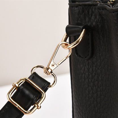 Linear Buckle Satchel Crossbody Bag / Handbag with Pouch