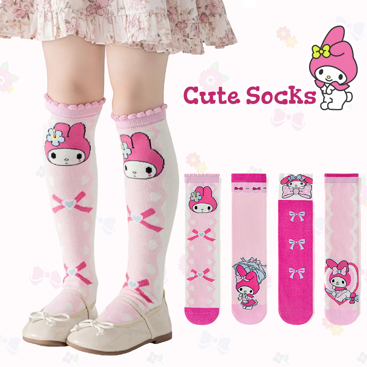 Adorable My Melody Knee-High Ultra Soft Socks