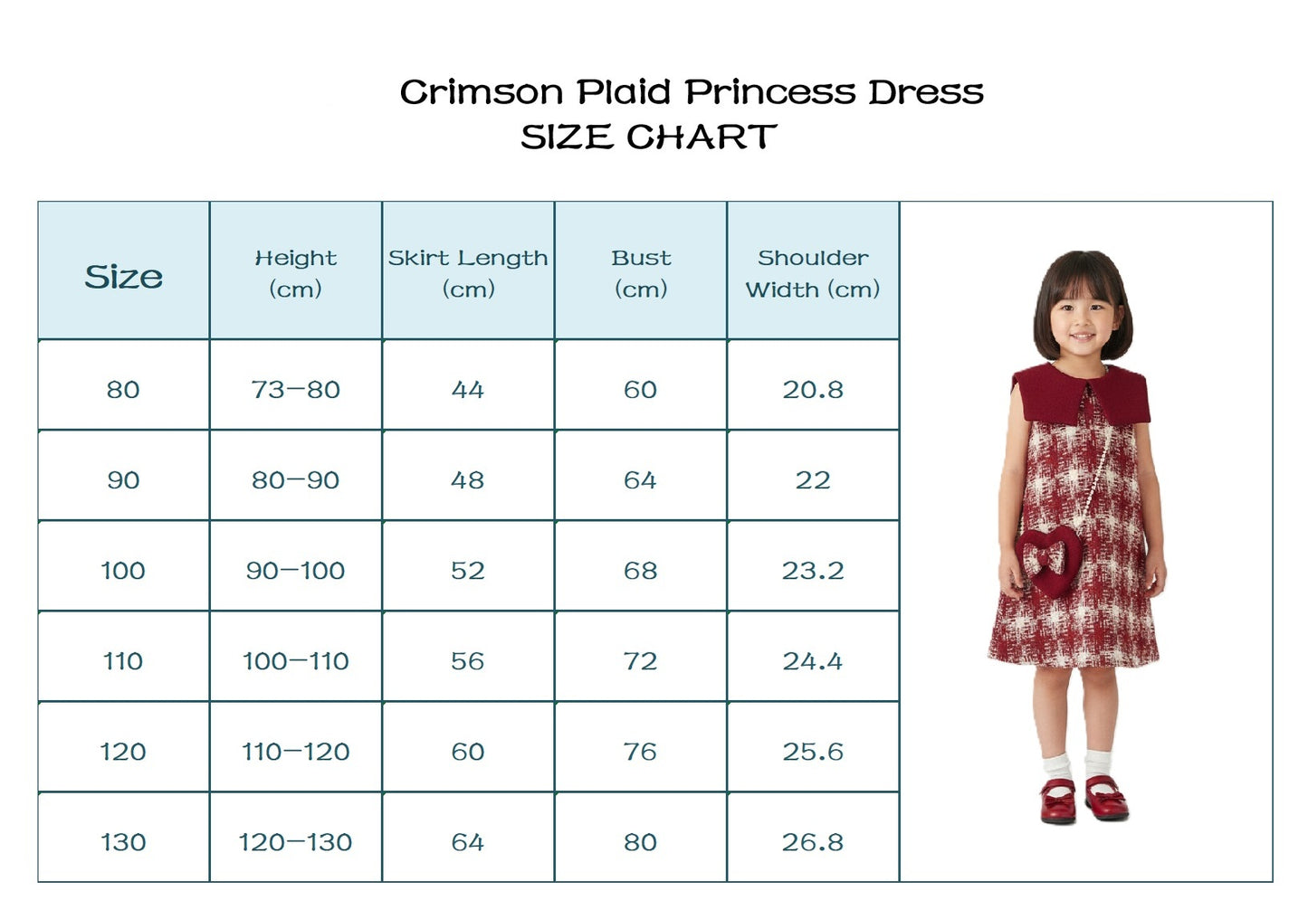 Girl's Crimson Plaid Princess Dress with Bag