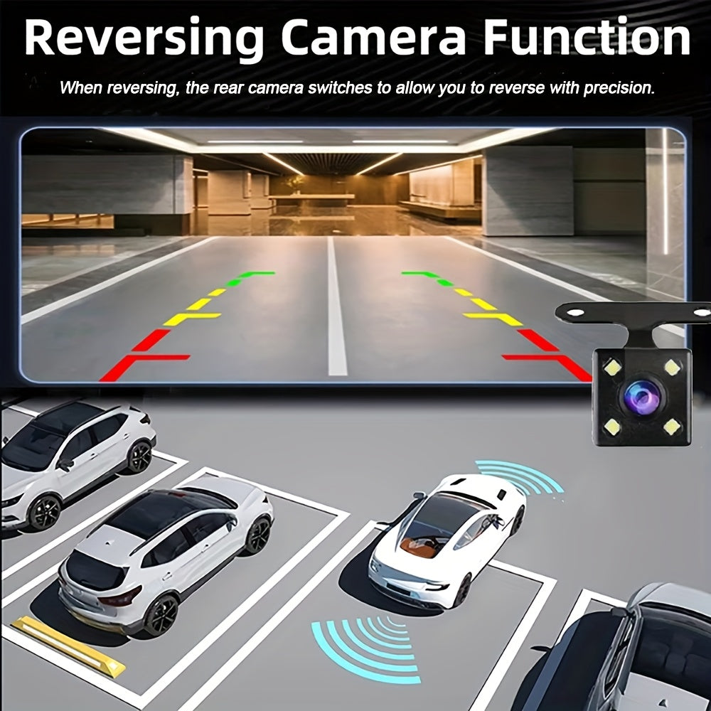 4-Channel Car Dash Camera with 1080P Front And 720P Left/Inside Right Rear DVR, Featuring Night Vision, Loop Recording, And 24-Hour Parking Monitoring for Vehicle Additions