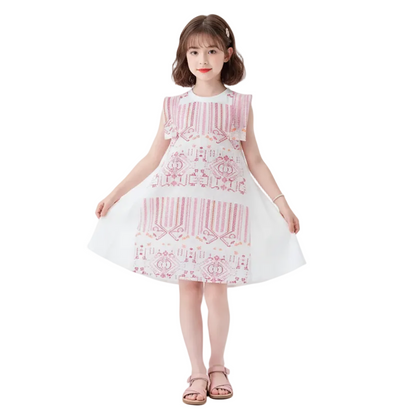 Girls Gardenia Embroidered Pleated Sundress
