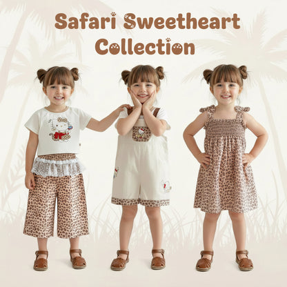 Girls' Safari Sweetheart 4-Piece Outfit Set