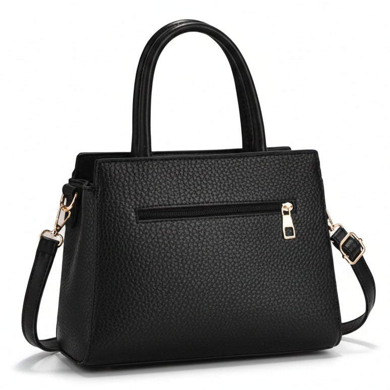 Linear Buckle Satchel Crossbody Bag / Handbag with Pouch