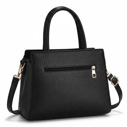 Linear Buckle Satchel Crossbody Bag / Handbag with Pouch