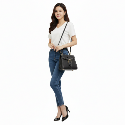 Cinch Belt Large Satchel Crossbody / Handbag