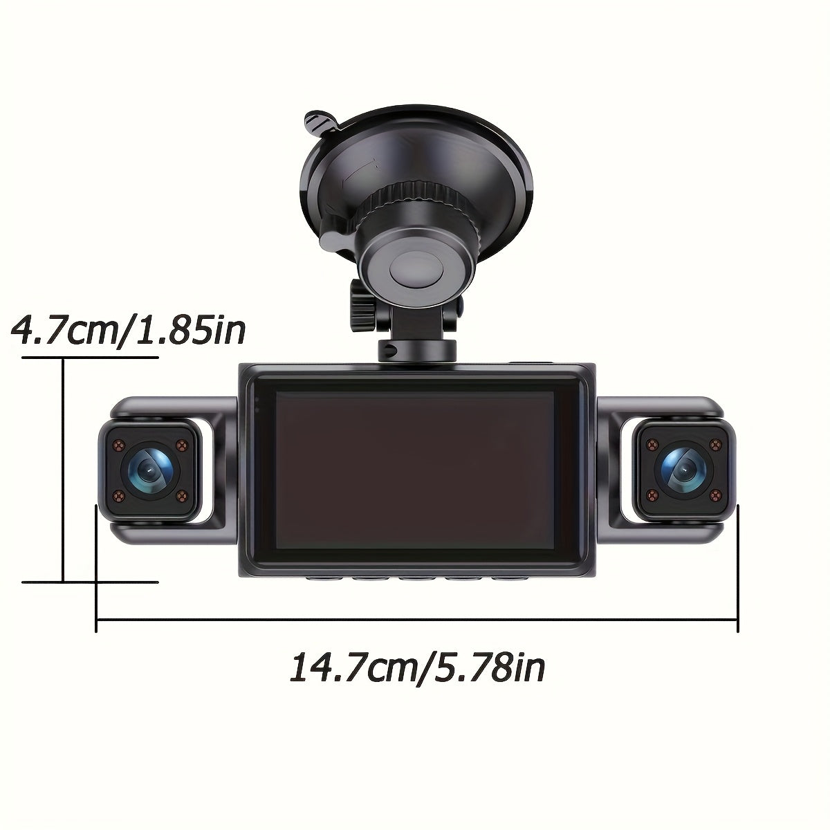 4-Channel Car Dash Camera with 1080P Front And 720P Left/Inside Right Rear DVR, Featuring Night Vision, Loop Recording, And 24-Hour Parking Monitoring for Vehicle Additions