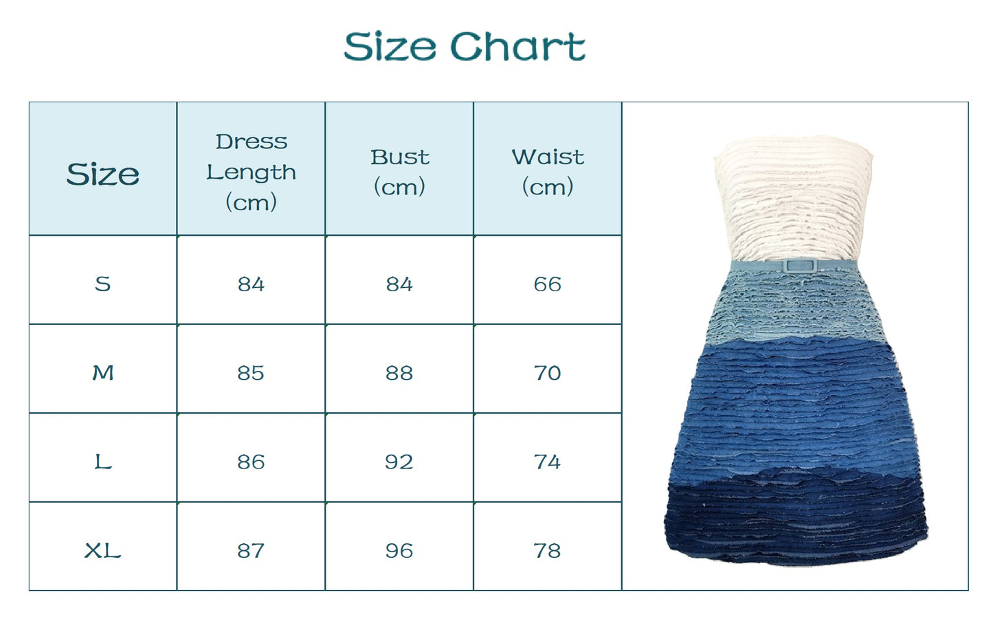 Ombré Denim Bandeau Midi Dress.