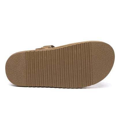 Women's Mulleus Cowhide Platform Sandals - Brown