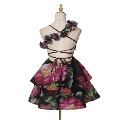Wildflower Backless V Neck Mini Dress