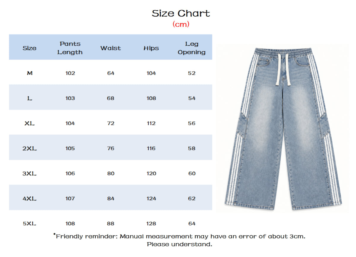 Men's Retro Washed Wide-Leg Denim Baggy Jeans