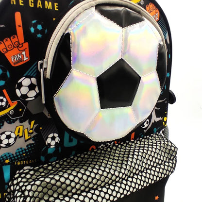 2-Piece Kids 3D Soccer Backpack & Duffel Bag Travel Set