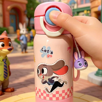 Zootopia Kids Insulated Stainless Steel Water Bottle with Charm