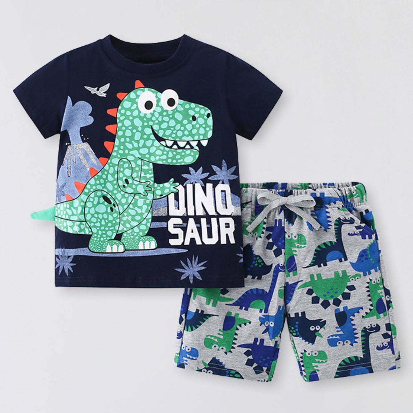 Boys Cute Cartoon Summer 2-Piece Outfit Set