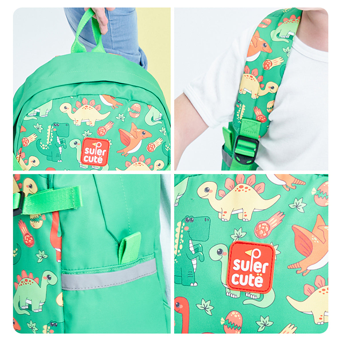 Supercute 2-in-1 Dino-Mite Kids Backpack with Detachable Crossbody Bag