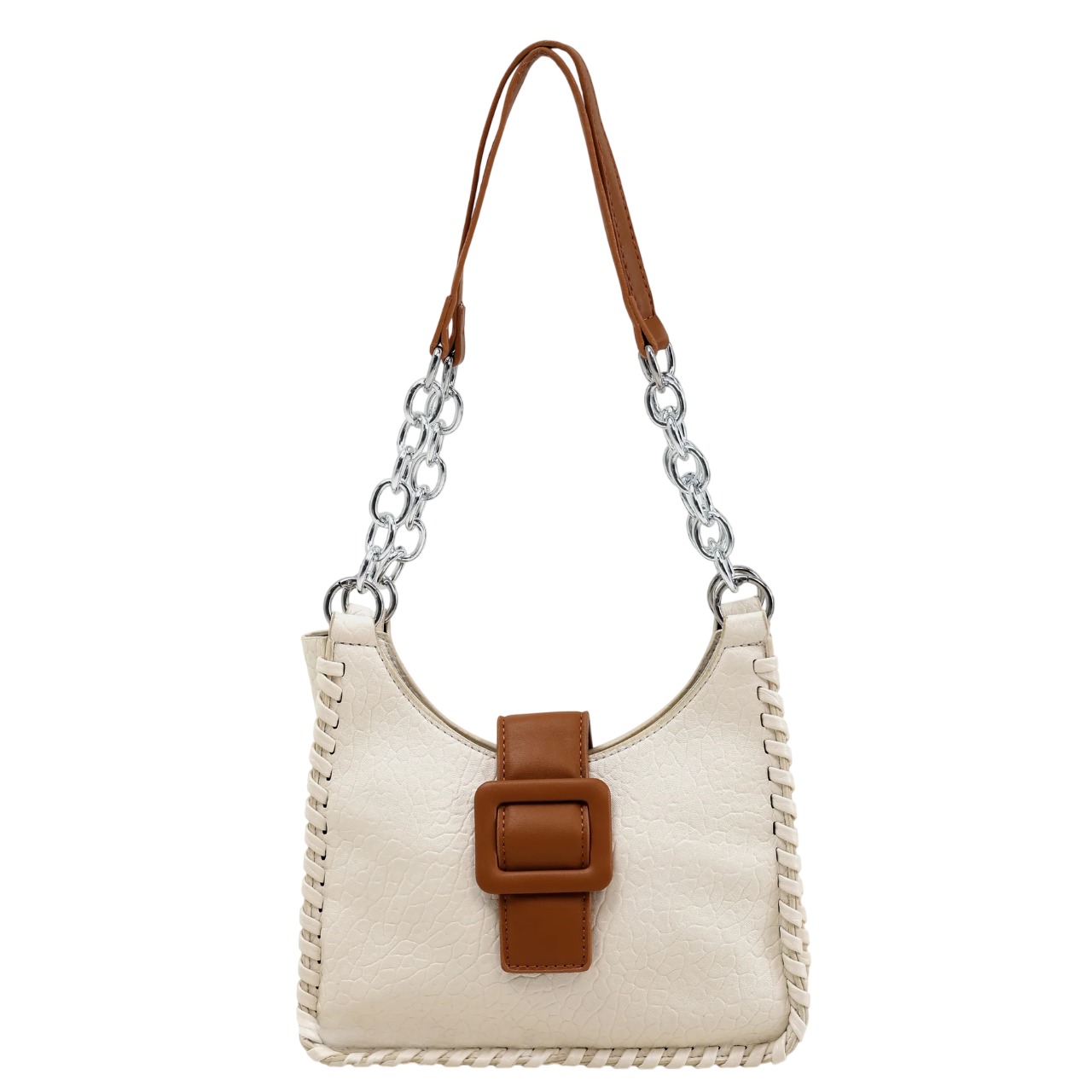 Buckle Bucket Shoulder Bag